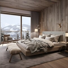 alpine chic style living room interior design