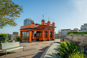The Angels Flight Funicular in Los Angeles - obrazy, fototapety, plakaty