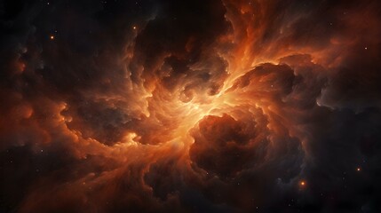 Light Orange Cosmic Background with swirling Galaxies and Nebulae