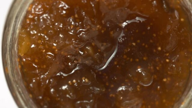 close up of fig jam shot
