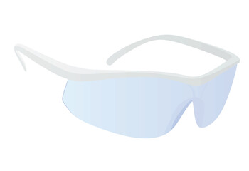 Plastic protective glasses. vector illustration