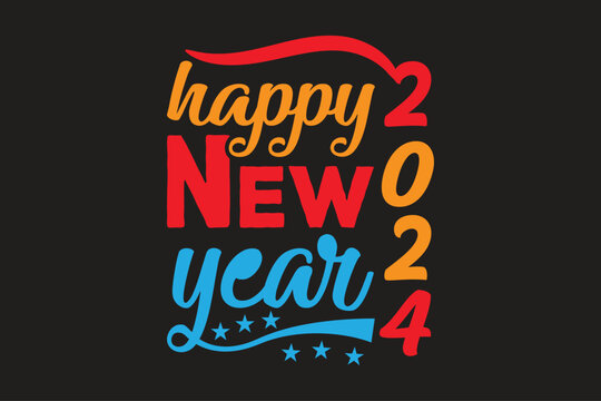 Naklejki Happy New Year typography t-shirt design vector file 