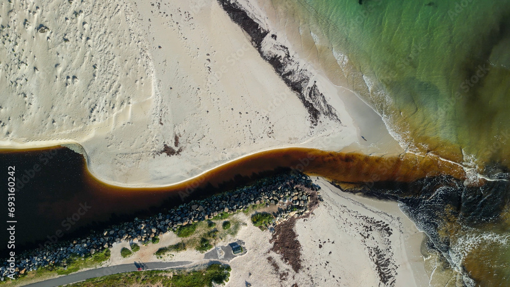 Sticker aerial view of busselton at sunrise, western australia