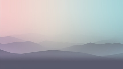 A plain background with a soothing gradient of muted pastels with mountains in the background.
