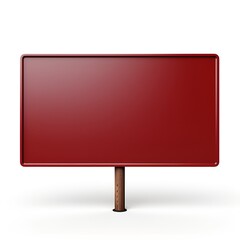 Dark Red Vector Traffic Sign on White Background, Large Screen Format