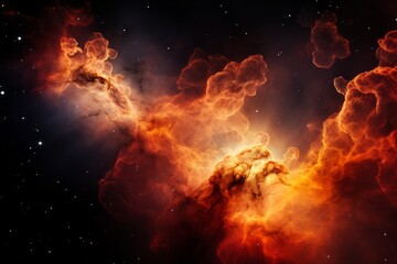 Vibrant space galaxy cloud illuminating night sky, revealing cosmos wonders through science