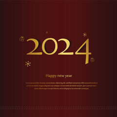 2024 happy new year LUXURY card vector 