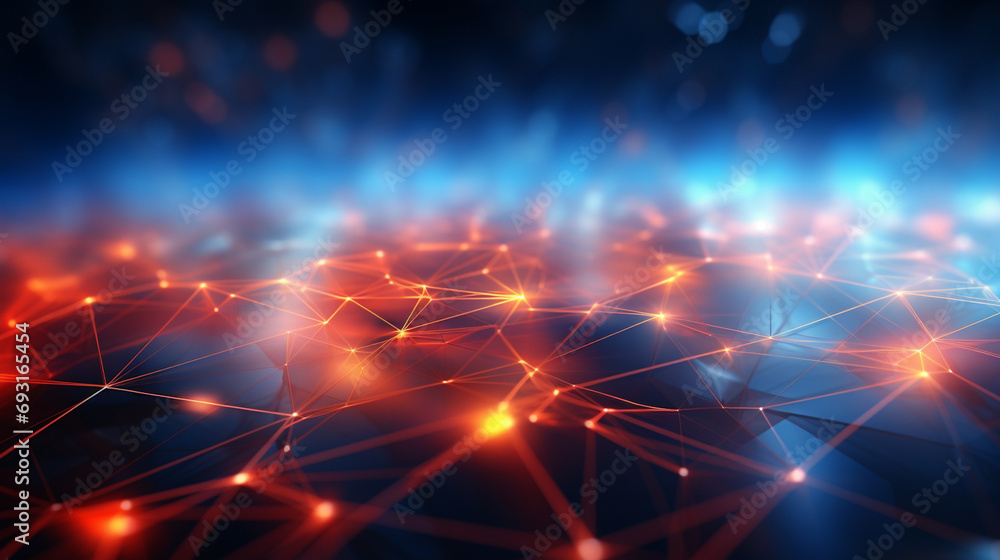 Poster abstract polygonal space low poly dark background with connecting dots and lines. connection structu