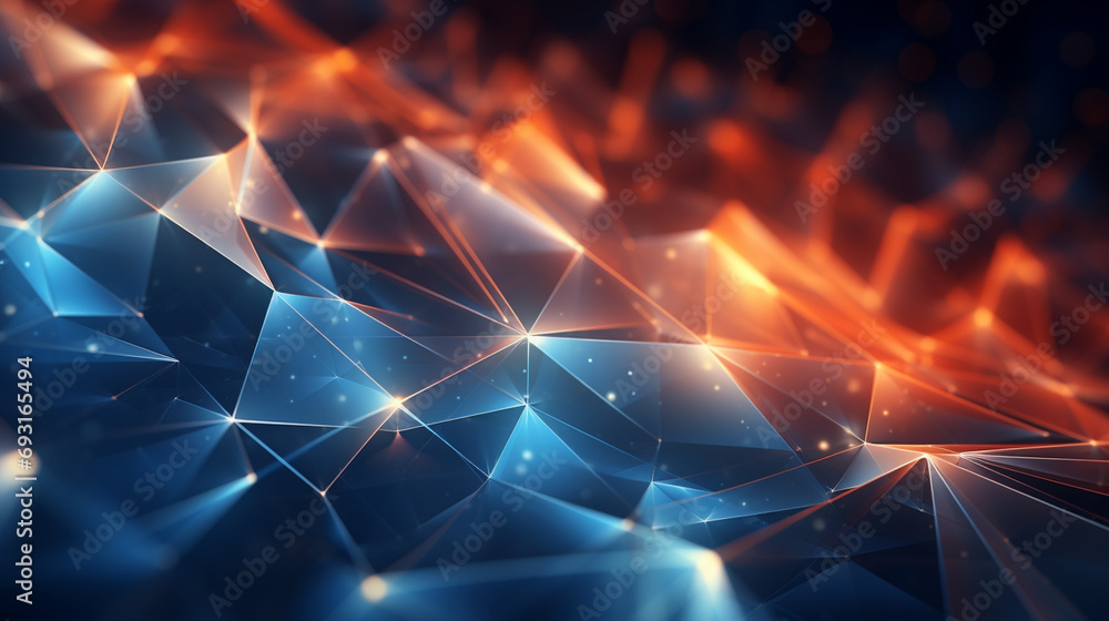 Poster abstract polygonal space low poly dark background with connecting dots and lines. connection structu