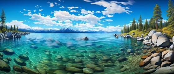 futuristic neon glow in cyberspace - abstract 3d render background