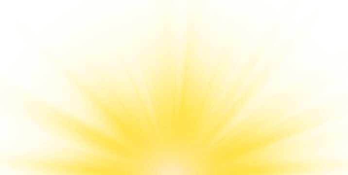 Sun light with glare. Golden flash png. Sun rays png. Vector illustration for perfect effect with sparkles.