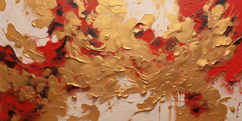 Background abstact gold painting with gold mix red paint, in the style of color splash. ai...