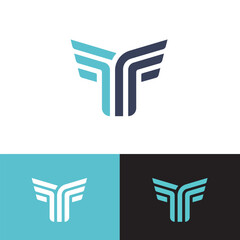 Letter T Wings monogram vector logo design. Corporate and modern letter T monogram symbol.