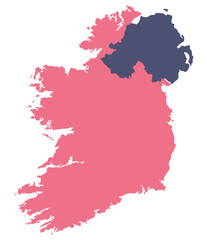 Ireland and Northern Ireland map. Map of Ireland Island Map