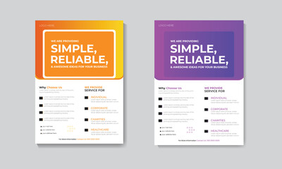 Modern creative corporate business flyer design template