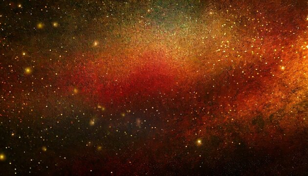 black dark orange golden red brown shiny glitter abstract background with space twinkling glow stars effect like outer space night sky universe rusty rough surface grain