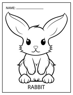 Rabbit coloring page for kids