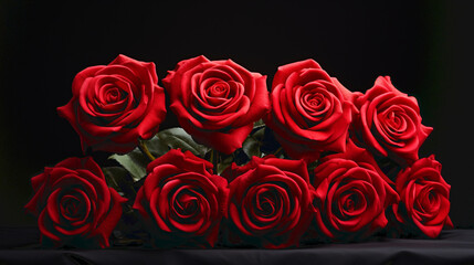 close up on red roses