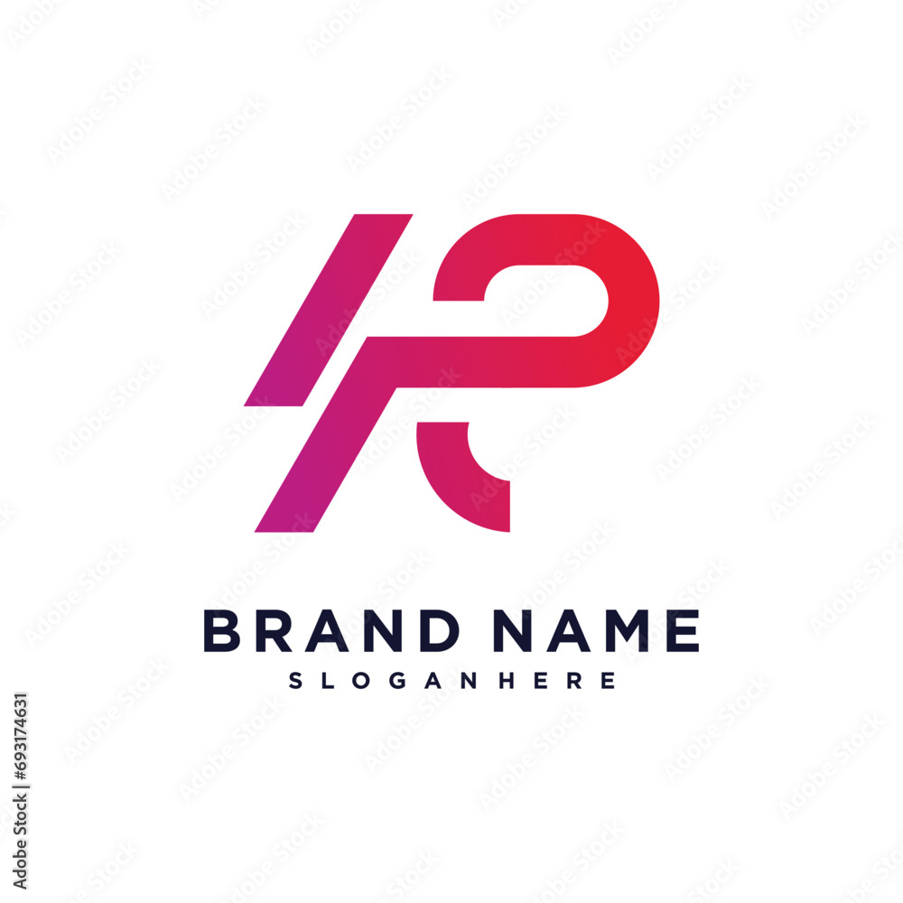 Poster letter p or e or r design element vector icon idea with creative concept style