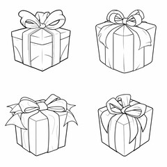 gift illustration coloring page