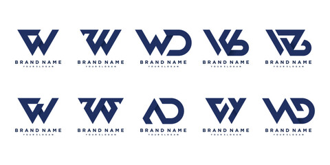 Letter W design element vector icon idea with creative concept style