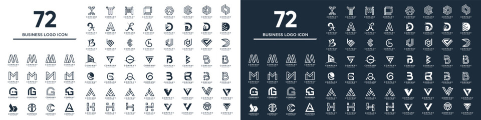 Set of collection 72 Business design element vector icon idea with creative concept style - obrazy, fototapety, plakaty