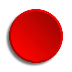 red circle button on transparent background 