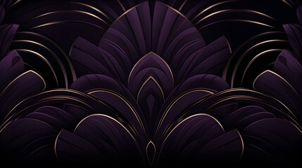 Glamorous Dark Purple Art Deco Pattern Background