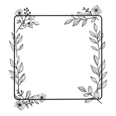 frame with leaves