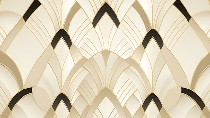 Glamorous Ivory Art Deco Pattern Background