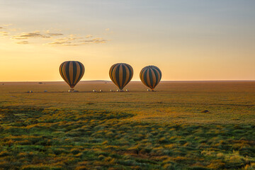 Serengeti Hot Air Balloon Safari - obrazy, fototapety, plakaty