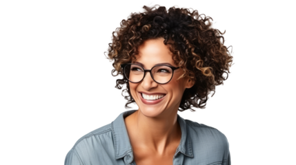 Happy young woman looking at camera. Portrait of beautiful female smiling and relaxing