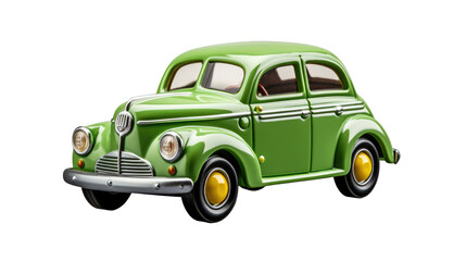 green retro car isolated on transparent