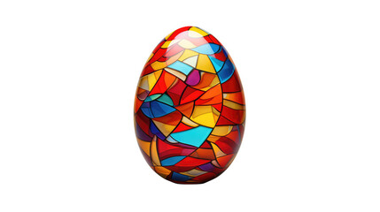 Beautifull decorated Easter egg on transparent background