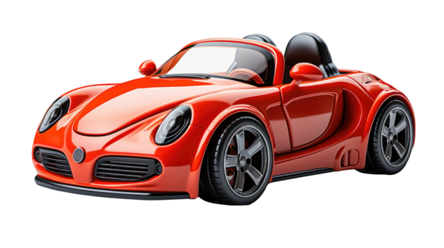 red retro car isolated on transparent