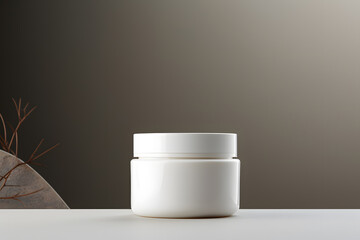 White jar of cosmetic cream Mock up. Cosmetic beauty product branding mockup  - Powered by Adobe