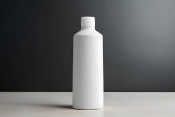 White empty shampoo bottle mock up in modern bathroom interior