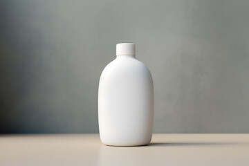White empty shampoo bottle mock up in modern bathroom interior