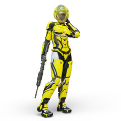 サイバーウーマン　3DCG レンダリング