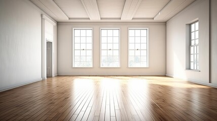 Obraz premium Beautiful entirior background for presentation green wall and wooden floor