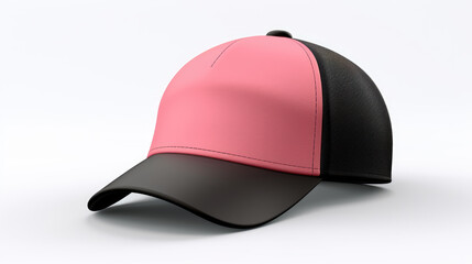 pink black cap in front view, mockup, white background