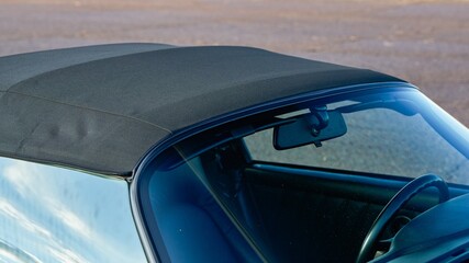 Windshield of a convertible car