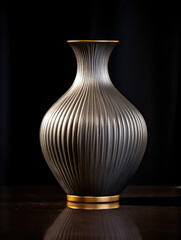 An elegantly designed vase with a brushed texture and subtle highlights.