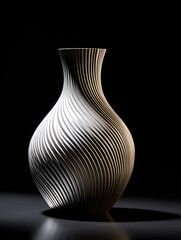 An elegantly designed vase with a brushed texture and subtle highlights.