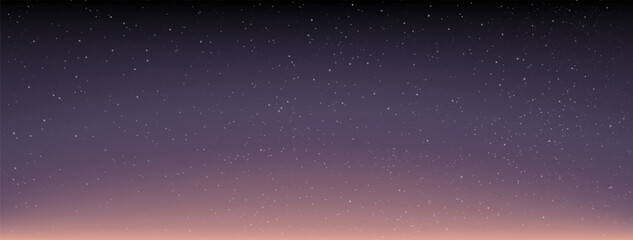 Astrology horizontal star universe background. Starry night with shiny stars in the gradient sky. The night with nebula in the cosmos. Vector Illustration.