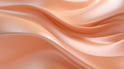 Abstract pastel orange smooth waves background. Trendy peach fuzz color minimalist backdrop.