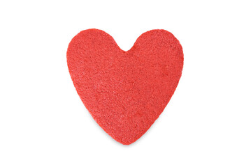 Red velvet whoopie pies in the form of heart for Valentine's day on a white isolated background
