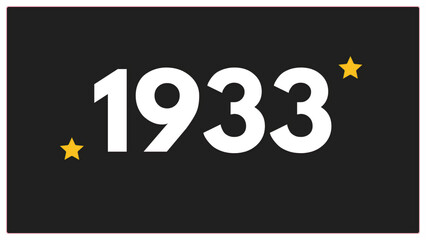 Vintage 1933 birthday, Made in 1933 Limited Edition, born in 1933 birthday design. 3d rendering flip board year 1933.