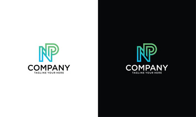 Simple Initial Letter NP Logo.Usable for Business and Branding Logos. Flat Vector Logo Design Template Element.