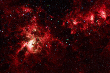 Fototapeta na wymiar Red cosmic nebula. Elements of this image furnished by NASA